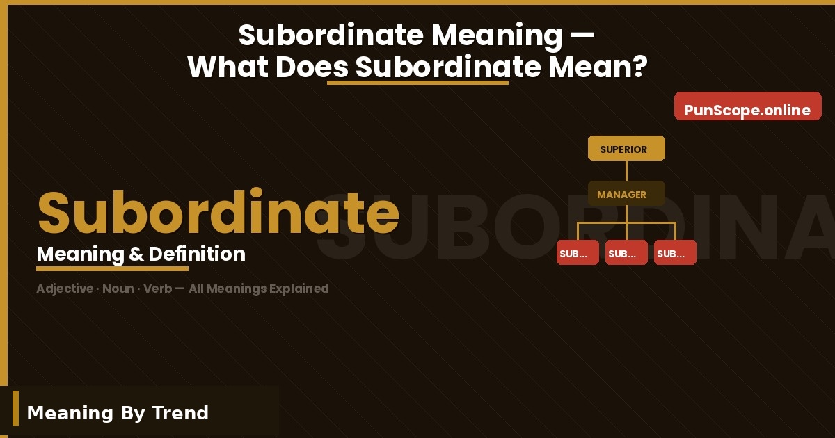 subordinate meaning